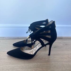 Sam Edelman Black Lace-Up Heels
